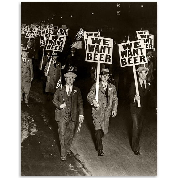 We Want Beer Prohibition Photo - Vintage Wall Art - 11x14 Unframed Art Speakeasy Prohibition Decor Vintage Art Print - Makes a Great Man Cave and Home Bar Decor Poster