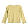 thumbnail image 4 of Ruyang Kids Cute Ruffle Shirt Girls Long Sleeve Crewnck Base Layer Tops Plain Soft Cotton Casual Athletic Tshirt, 4 of 4