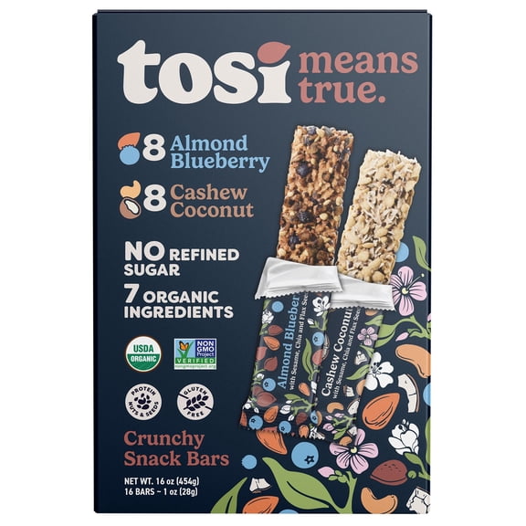 Tosi Organic Snack Variety Pack, 1 Ounce (Pack of 16)