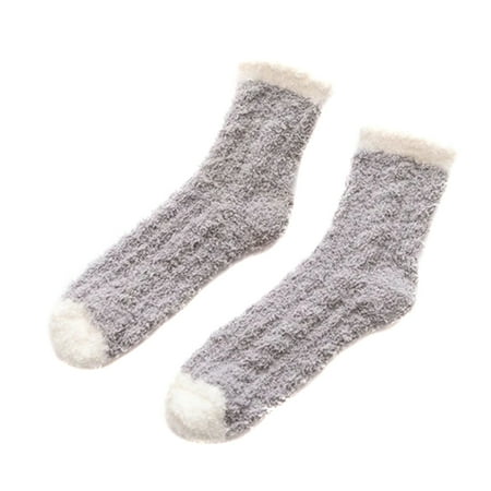 

Warm Lamb Wool Socks 2/4 Pairs Women Girl Warm Fleece Socks Middle Tube Floor Socks White 4pairs