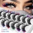 thumbnail image 1 of Señoras pelo de visón pestañas coloreadas gruesas y rizadas cola de ojos pestañas postizas, 1 of 5