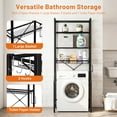 thumbnail image 3 of Simenmax Over-The-Toilet Storage Rack, 4-Tier Bathroom Organizer with Adjustable Shelves, Space-Saver Shelf Unit with Paper Holder & Hooks,Black, 3 of 8