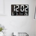 thumbnail image 2 of Horloge Murale Numérique LED 10 Pouces Horloge Murale Montable avec Télécommande Blanche, 2 of 9
