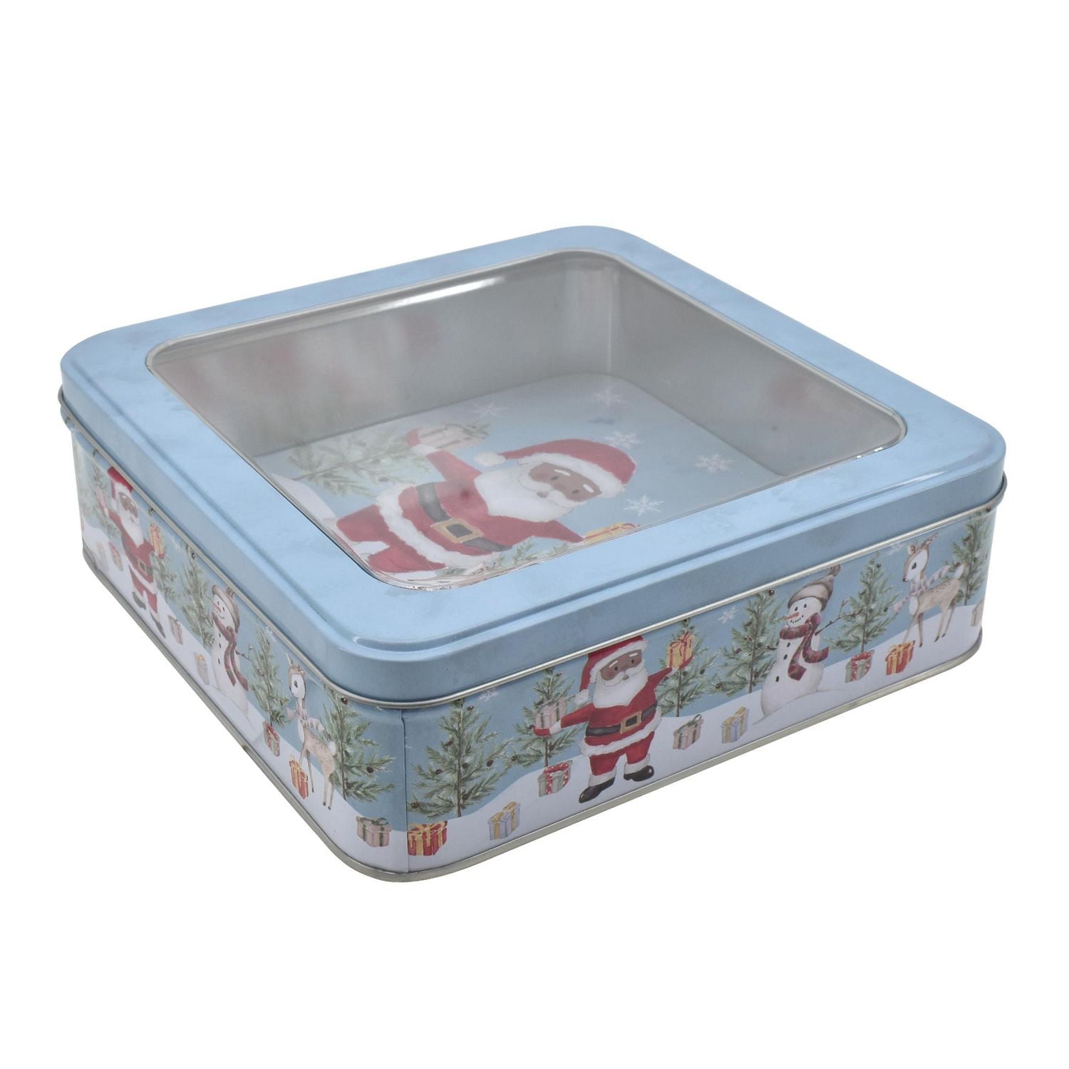 HOLIDAY TIME WINDOW SQUARE TIN MEDIUM