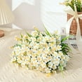 thumbnail image 3 of 24 Bundles Artificial Flowers Outdoor UV Resistant Fake Flowers Plants No Fade Silk Plastic Flowers for Outside Front Porch Planters Garden Window Box Indoor Home Decor, White, 3 of 8