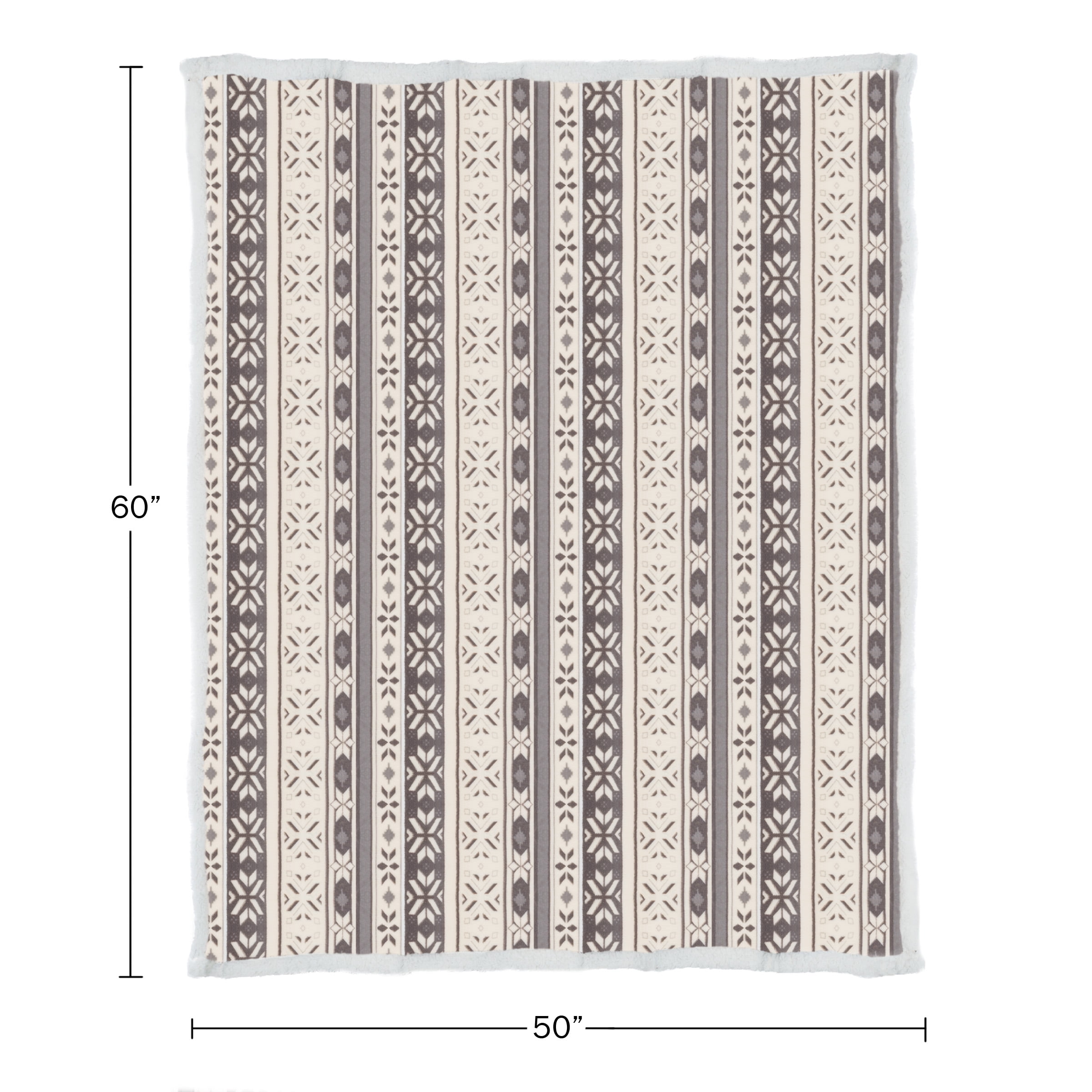 Somerset Home 50x60-Inch Machine Washable Fleece Blanket with Snowflakes