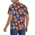 thumbnail image 2 of Zufioo Leaves Flower Print Men's Baseball Short Sleeve, Moisture Wicking Button-Down Hip Hop Tee-X-Large, 2 of 7
