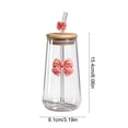 thumbnail image 3 of YYV Gobelet d'Eau en Verre 450 ml avec Couvercle et Paille en Verre 15,2 oz Gobelet à Boisson Réutilisable en Borosilicate Gobelet Détachable avec Accent Papillon Résistant aux Fuites Portable pour Café et Boisson Froide pour Bureau, 3 of 6