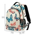 thumbnail image 2 of FORMRS Unisex Backpack Elementary School Travel Bookbag with Reflective Stripes, Green Butterflies, 2 of 7