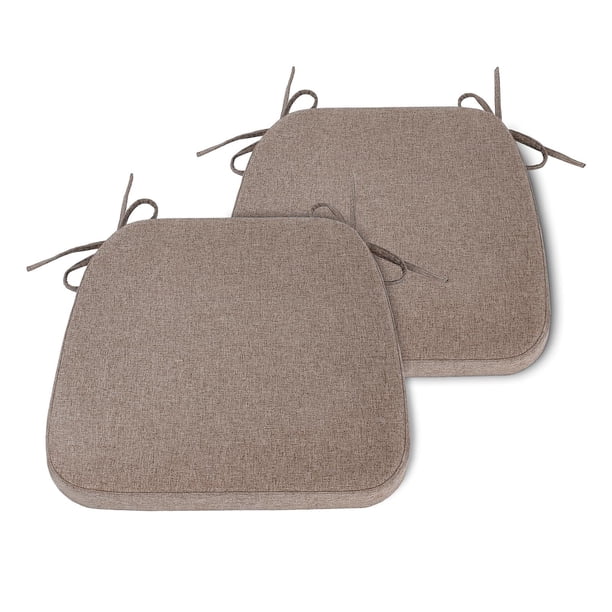 Cojines para sillas de comedor con lazos y funda extraíble, almohadillas para sillas de cocina de 2" de grosor, juego de 2 cojines de asiento con respaldo antideslizante para comedor interior, 16,5"