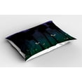 thumbnail image 2 of Ambesonne Firefly Pillow Sham 2 Pack, Woodland Night Cartoon, 26"x20", Dark Brown Violet, 2 of 3