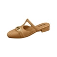 thumbnail image 2 of Women's Solid Color Mule Flats, Casual Square Toe Slip On Shoes, Lightweight Loafers for Spring & Summer, 2 of 4