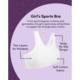 thumbnail image 5 of Fruit of the Loom Girls' Multi Cotton 6-Pack Built-Up Stretch Sports Bra, 5 of 5