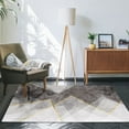 thumbnail image 1 of Alfombra para sala de estar, 160 x 80 cm, para interiores, de pelo largo, suave y esponjoso, con diseño geométrico, para dormitorio, comedor, hogar, oficina, decoración, lavable debajo de la mesa de, 1 of 5