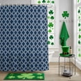 thumbnail image 5 of Shower Curtain, Moroccan Classic Navy Blue Lattice Waterproof Shower Curtain Set with Hooks for Bathroom Showers,Stalls and Bathtubs,60x72In Geometric Tile Plaid, 5 of 9