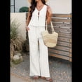 thumbnail image 4 of Conjunto de 2 Piezas para Mujer, Chaleco con Cuello en V y Cintura Anudada, Pantalones Casuales de Pierna , , Talla L, 4 of 9