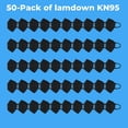 thumbnail image 2 of Mascarilla Respiratoria Lamdown KN95 Paquete de 50 Unidades Negra 5 Capas, 2 of 6