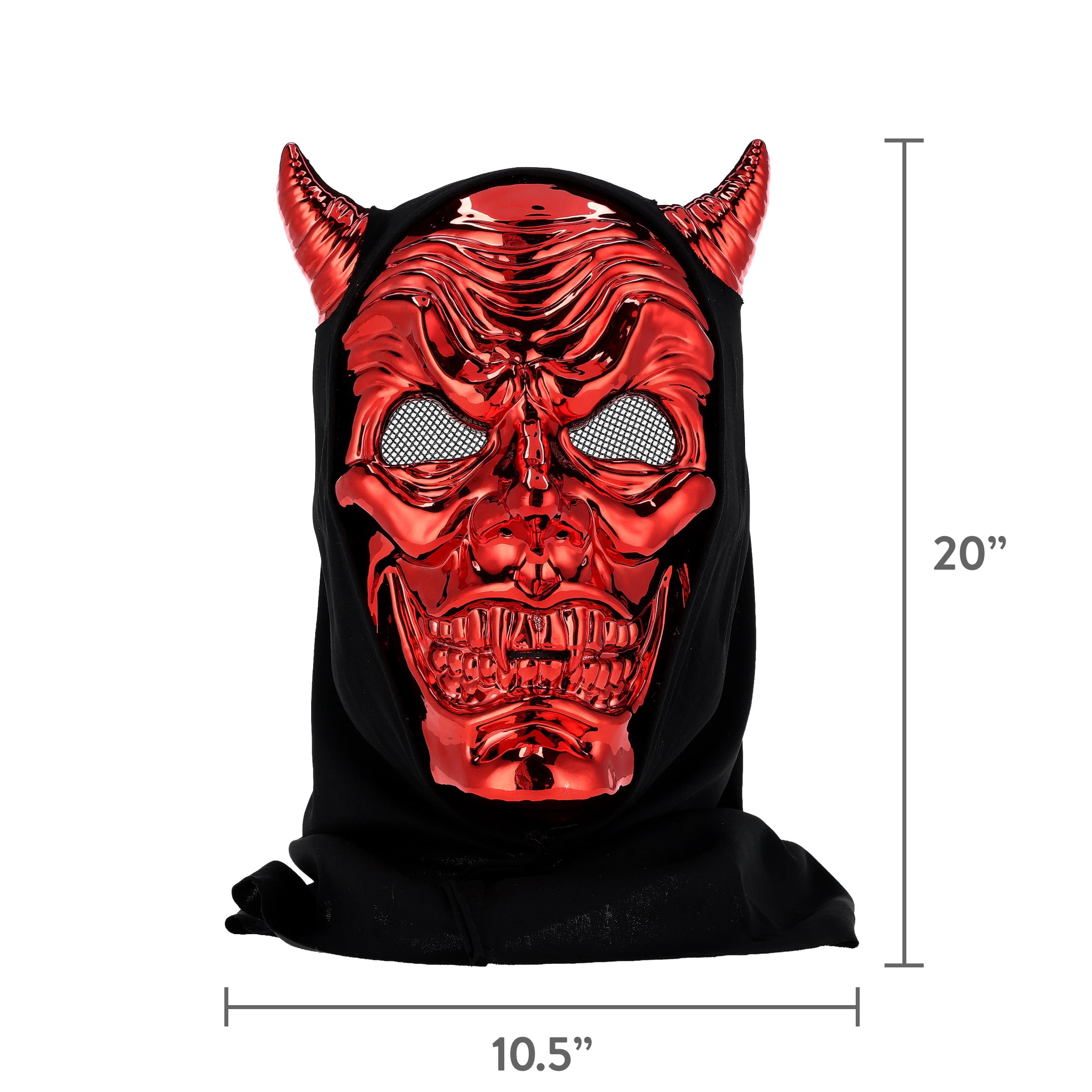 Metallic Devil Mask Costume Accessory for Adults, Red and Black, Halloween by Way To Celebrate