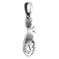 thumbnail image 2 of 1 1/4 inch Sterling Silver Spotted Cat with Scarf Necklace Diamond-Cut Oxidized finish 16 inch BX_15, 2 of 4