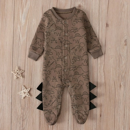

Juebong Baby Pajamas Autumn Infant Baby Boys Girls Dinosaur Outfits Long Sleeve Romper Wrapped Jumpsuit Baby Romper for 60