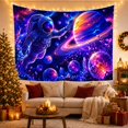 thumbnail image 3 of Astronaut in Nebula With Ringed Planet Adventurous Digital Art for Space Lovers Galaxy Wall Decor Birthday Gift Tapestry Wall Hanging for Bedroom and Gaming Room, 3 of 7