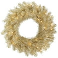 thumbnail image 1 of Vickerman A148137 36 in. White & Gold Tinsel Wreath with 100 Clear LED Light, 1 of 2