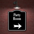 thumbnail image 2 of Party Room Right Arrow BLACK Aluminum Composite Sign, 8.5"x10", 2 of 9