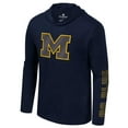 thumbnail image 2 of Men's Colosseum Navy Michigan Wolverines Color Pop Active Blend 2-Hit Long Sleeve Hooded T-Shirt, 2 of 3