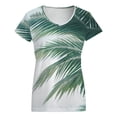 thumbnail image 5 of Palm Leaf Greenery Print Women's Blouse Short Sleeve Women's Top T-Shirt Spring Summer Clothes, 5 of 7