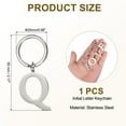 thumbnail image 2 of Uxcell Initial Letter Keychain, A-Z Alphabet Key Chain for Men Women Purse Handbag Decor Letter (Q), 2 of 7
