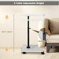 thumbnail image 5 of Yabanana C Table End Table Adjustable Height, 360°Swivel Tray Table for Small Spaces, Couch Tables That slide under, C Shaped Side Tables for Sofa, Bed,Chair, Snack (White), 5 of 7