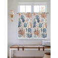 thumbnail image 2 of Blue Coastal Bathroom Window Curtain, Summer Beach Coral Shell Starfish Vintage Light Filtering Coffee Kitchen Curtains, Bedroom Living Room Curtains 2 Panel 84"x45", 2 of 6