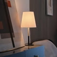 thumbnail image 3 of Lampe de table de 16 po noir mat/laiton/lin blanc<br>, 3 of 8