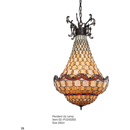 Viva Lifestyle Lighting Style Victorian 6 Light E26 Ceiling Pendant Fixture Lights With 24 Inch Art Handmade Glass Shade Traditional Multi Colored Chandelier Canada E26 Ceiling Pendant Fixture Lights, Why Is There Foil In Light Fixture
