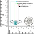 thumbnail image 4 of Emerald Cut Engagement Ring Paraiba Tourmaline CZ Solid 925 Sterling Silver Size 6, 4 of 6