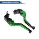 thumbnail image 5 of Palancas de freno y embrague cortas/largas únicas para Kawasaki ZX6R 2019-2025, palanca de freno ajustable de aleación de aluminio, mango verde con extremo negro, 1 par, 5 of 7