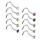 thumbnail image 5 of 10 piercings para la nariz de acero inoxidable con diamantes de imitación de 18 g, multicolor, 3 mm 3.0mm, 5 of 5