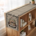 thumbnail image 6 of Table Runners 48 Inches Long Dress Scarves, Spring Flower Farmhouse Kitchen/Dining Table Runner, Short Coffee Tablerunners, Farmhouse Vintage Truck Black Plaid Wood Grain 13x48 Inch, 6 of 9