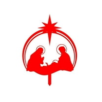 chaungfeng Christmas Jesus Advent Stake, Outdoor Ground Red Acrylic Plug Decor, for Garden Display, Holiday Lawn, Seasonal Yard 9"x11.8