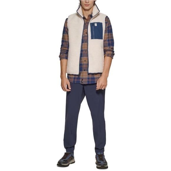 BASS OUTDOOR Gilet en Molleton pour Hommes, Multicolore, Très Grand