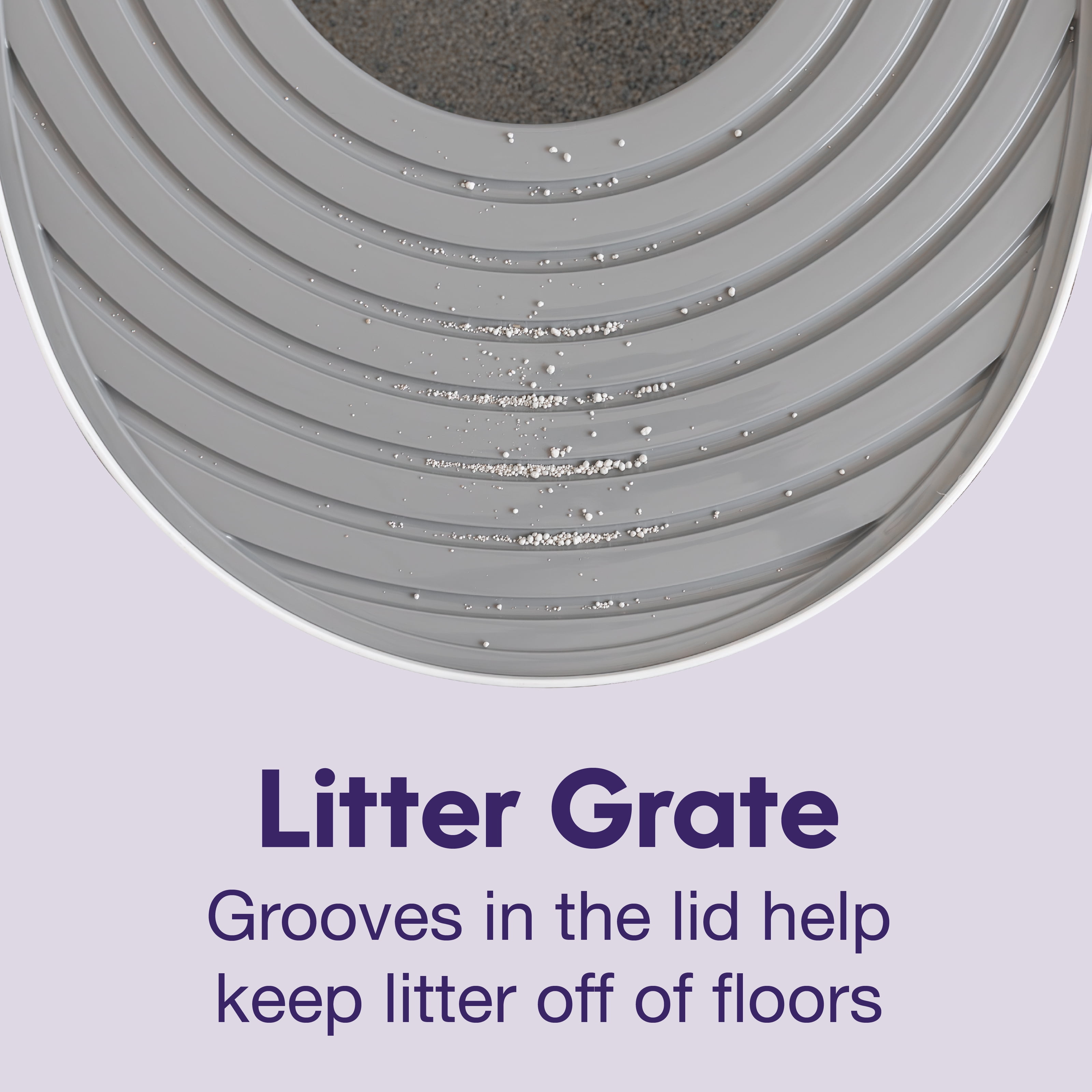 Litter Genie Round Top Entry Cat Litter Box Litter Particle Catching Cover and with Scoop