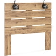 thumbnail image 3 of Signature Design by Ashley Larstin Queen Panel Headboard, Tan Brown, Rustic Wood-Look Headboard with Slatted Design, 3 of 5