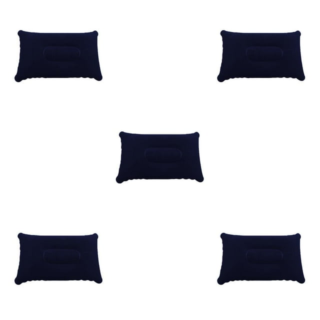 jesticaly Inflatable Camping Travel Pillow Backpacking Portable Air Pillow Backpacking Portable Air Pillow Cushion Inflating Pillow dark blue 5Set