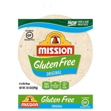 Mission Gluten Free 8" Tortilla Wraps, Trans Fat Free, High Fiber, 10.5 oz. 6 Count