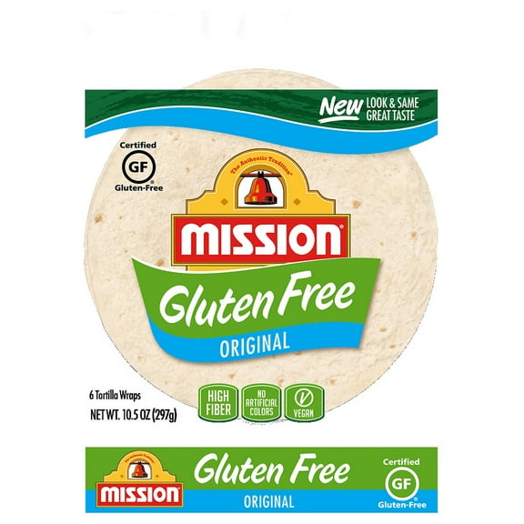 Mission Gluten Free 8" Tortilla Wraps, Trans Fat Free, High Fiber, 10.5 oz. 6 Count