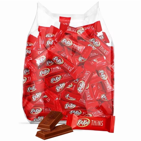 Taboom Kit Kat Chocolate Wafer Thins Candy Bars, Extra Crispy Milk Chocolate Coated Wafer Snacks for Sharing, Approx. 35 Pieces
