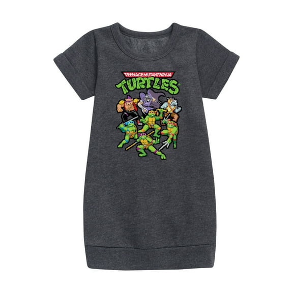 Teenage Muntant Ninja Turtle - Pixel Gaming Group - Toddler And Youth Girls Fleece Dress