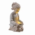 thumbnail image 2 of Estatua de jardín Hi-Line de regalo para niña sentada con LED solar, 2 of 7