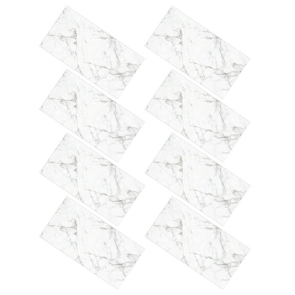 WORGEOUS  8 Pcs Marble Wallpaper Self-adhesive Tile Decal Peel and Stick Backsplash Light Grey