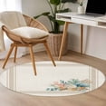 thumbnail image 4 of Round Rug 4Ft Washable Non-Slip, Summer Coastal Circle Area Rugs for Living Room Bedroom, Nautical Beach Marine Life Beige Striped Indoor Floor Mats Carpet Runner for Home Decor Aesthetic, 4 of 8
